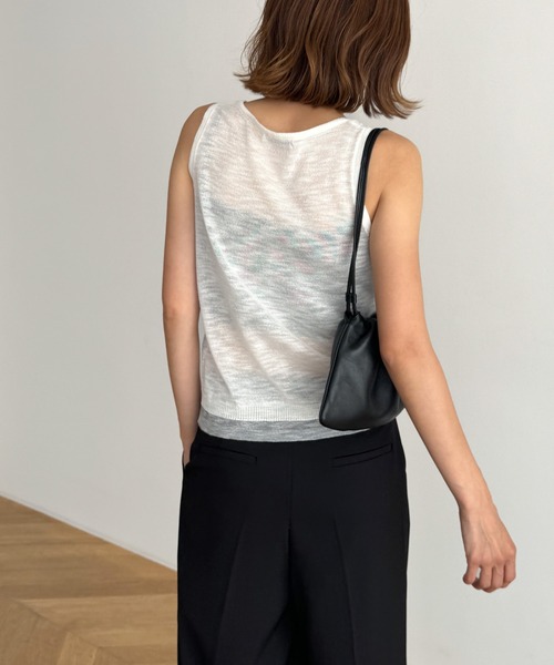 CANAL JEAN（キャナルジーン）の「El mar　レイヤードニットタンク（タンクトップ・レディース・ブラック/ホワイト/レッド・ONE SIZE）」の8枚目の写真