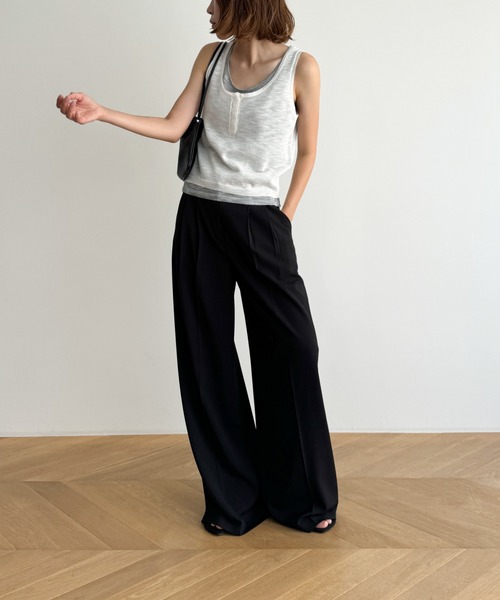 CANAL JEAN（キャナルジーン）の「El mar　レイヤードニットタンク（タンクトップ・レディース・ブラック/ホワイト/レッド・ONE SIZE）」の9枚目の写真