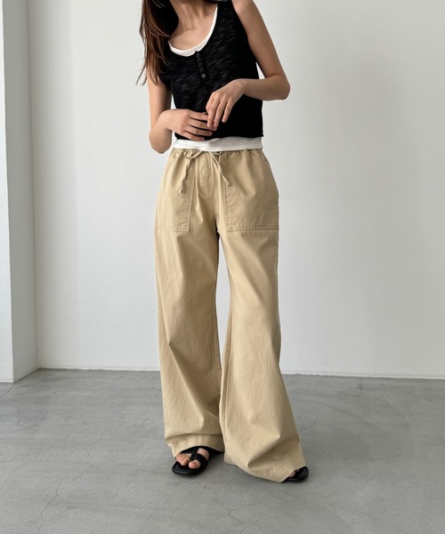 CANAL JEAN（キャナルジーン）の「El mar　レイヤードニットタンク（タンクトップ・レディース・ブラック/ホワイト/レッド・ONE SIZE）」の12枚目の写真