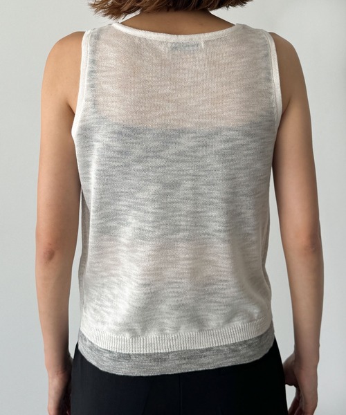 CANAL JEAN（キャナルジーン）の「El mar　レイヤードニットタンク（タンクトップ・レディース・ブラック/ホワイト/レッド・ONE SIZE）」の15枚目の写真