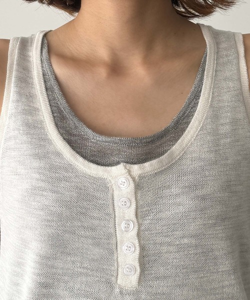 CANAL JEAN（キャナルジーン）の「El mar　レイヤードニットタンク（タンクトップ・レディース・ブラック/ホワイト/レッド・ONE SIZE）」の16枚目の写真