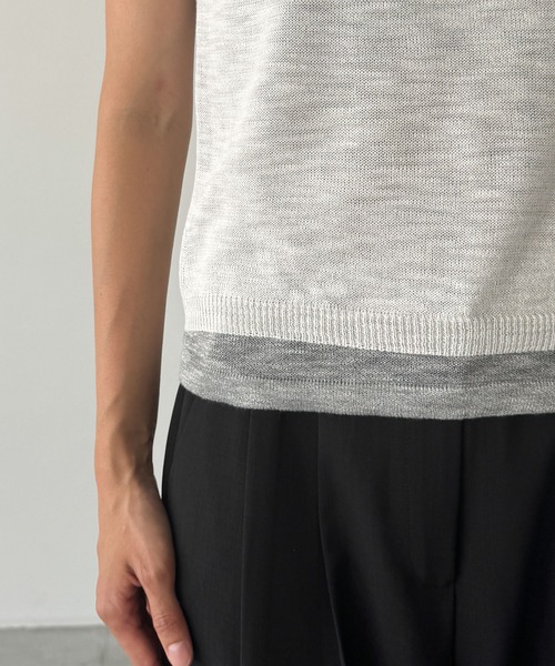 CANAL JEAN（キャナルジーン）の「El mar　レイヤードニットタンク（タンクトップ・レディース・ブラック/ホワイト/レッド・ONE SIZE）」の17枚目の写真