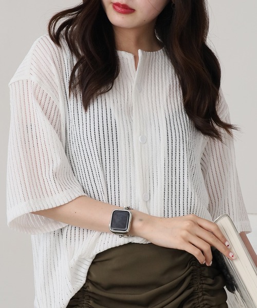 ROOPTOKYO（ループトウキョウ）の「半袖メッシュノーカラーシャツ（シャツ/ブラウス・メンズ・ホワイト/ブラック・L/M）」の20枚目の写真