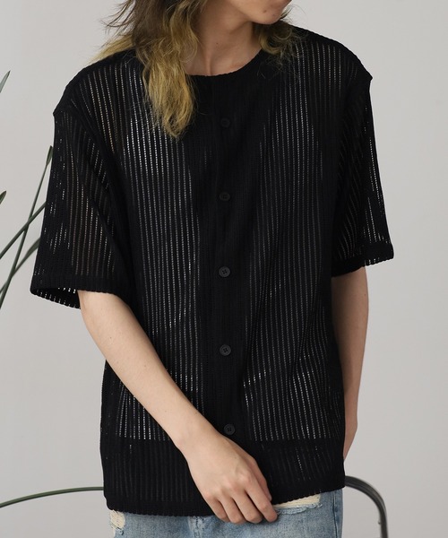 ROOPTOKYO（ループトウキョウ）の「半袖メッシュノーカラーシャツ（シャツ/ブラウス・メンズ・ホワイト/ブラック・L/M）」の16枚目の写真