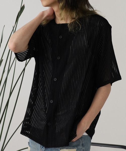 ROOPTOKYO（ループトウキョウ）の「半袖メッシュノーカラーシャツ（シャツ/ブラウス・メンズ・ホワイト/ブラック・L/M）」の14枚目の写真