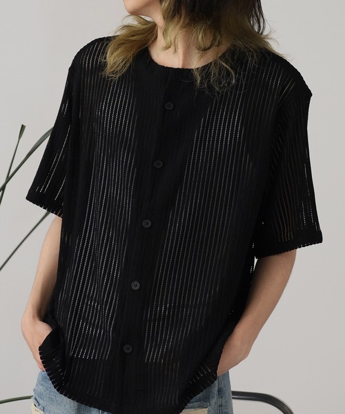 ROOPTOKYO（ループトウキョウ）の「半袖メッシュノーカラーシャツ（シャツ/ブラウス・メンズ・ホワイト/ブラック・L/M）」の15枚目の写真