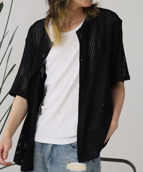 ROOPTOKYO（ループトウキョウ）の「半袖メッシュノーカラーシャツ（シャツ/ブラウス・メンズ・ホワイト/ブラック・L/M）」の12枚目の写真