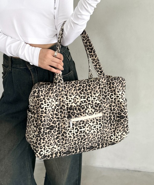 セール】レオパード柄BIGボストンバッグ（ボストンバッグ）｜Bamm