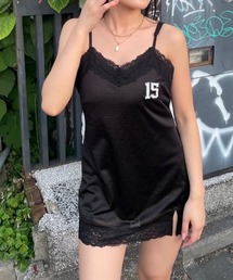 ACLENT | レーストリムメッシュミニドレス(ワンピース)