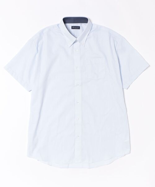 TOKYO SHIRTS(トウキョウシャツ)の「【吸水速乾】 形態安定ノンアイロン ボタンダウン 半袖ビジネスワイシャツ(大きいサイズ)(ビジネスシャツ・メンズ・サックスブルー・首回り47cm/首回り45cm)」の6枚目の写真