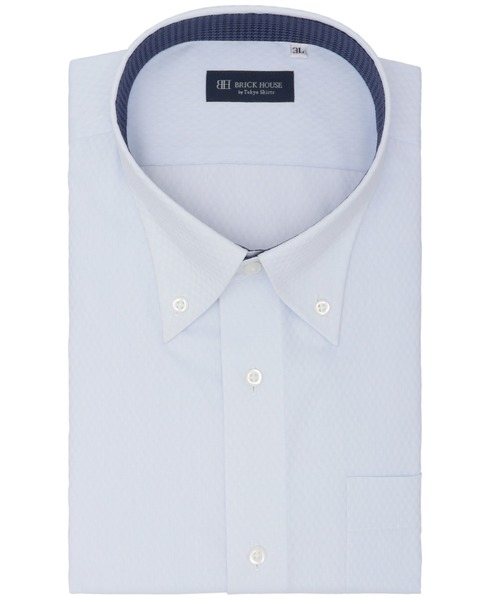 TOKYO SHIRTS(トウキョウシャツ)の「【吸水速乾】 形態安定ノンアイロン ボタンダウン 半袖ビジネスワイシャツ(大きいサイズ)(ビジネスシャツ・メンズ・サックスブルー・首回り47cm/首回り45cm)」の1枚目の写真