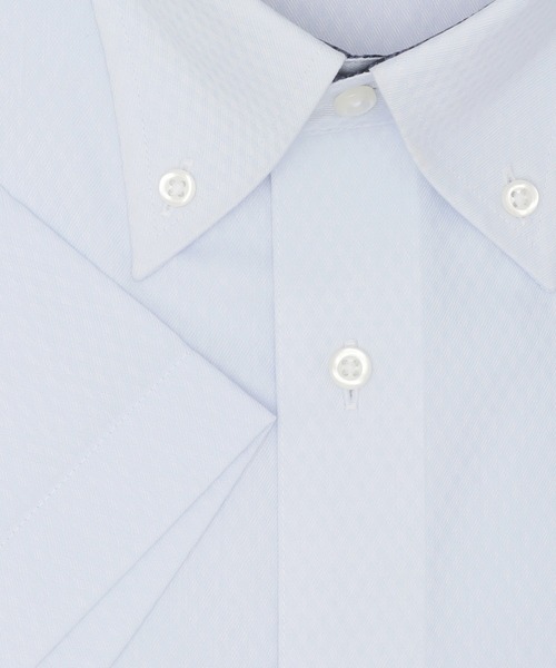 TOKYO SHIRTS(トウキョウシャツ)の「【吸水速乾】 形態安定ノンアイロン ボタンダウン 半袖ビジネスワイシャツ(大きいサイズ)(ビジネスシャツ・メンズ・サックスブルー・首回り47cm/首回り45cm)」の3枚目の写真
