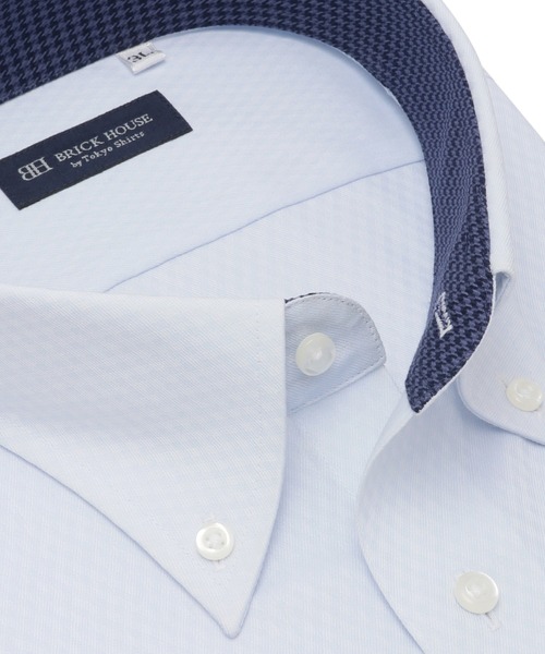 TOKYO SHIRTS(トウキョウシャツ)の「【吸水速乾】 形態安定ノンアイロン ボタンダウン 半袖ビジネスワイシャツ(大きいサイズ)(ビジネスシャツ・メンズ・サックスブルー・首回り47cm/首回り45cm)」の2枚目の写真