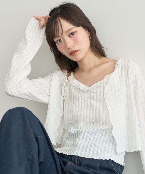 セール】SET2点メローボレロ＋フリルキャミソール（カーディガン