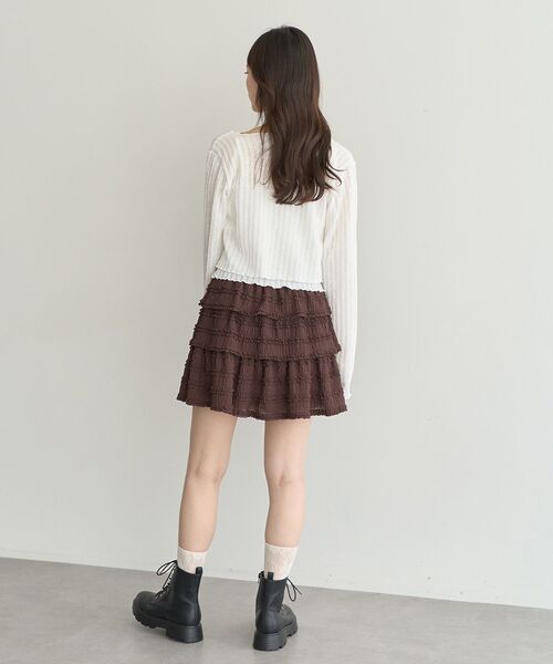 earth music&ecology（アースミュージックアンドエコロジー）の「SET2点メローボレロ＋フリルキャミソール（カーディガン/ボレロ・レディース・オフホワイト/ピンク/ネイビー・FREE）」の12枚目の写真