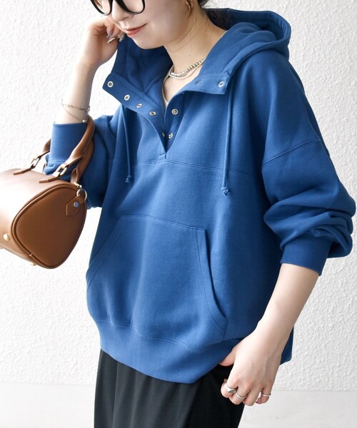 新品★oceanfreaks★オーシャンフリークス　パーカー　ネイビーＬ SHIPS any:〈洗濯機可能〉USAコットン 裏起毛 フーディー ルーズ