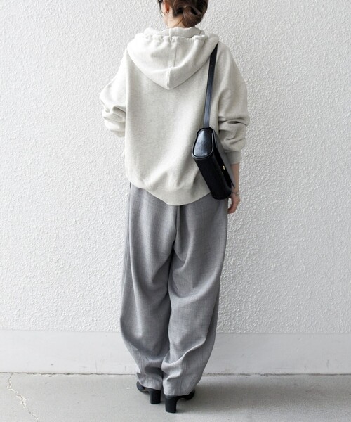 【新品】 tang ⿻ コットン 起毛 ワイドプルオーバー ルーズ ナチュラル SHIPS any:〈洗濯機可能〉USAコットン 裏起毛 フーディー ルーズ プル