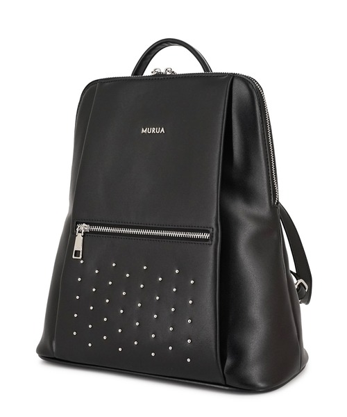 MURUA（ムルーア）の「MURUA(ムルーア)スクエアリュック MR-B1376 スタッズ（バックパック/リュック・レディース・ベージュ/ブラック/ワイン・FREE）」の5枚目の写真