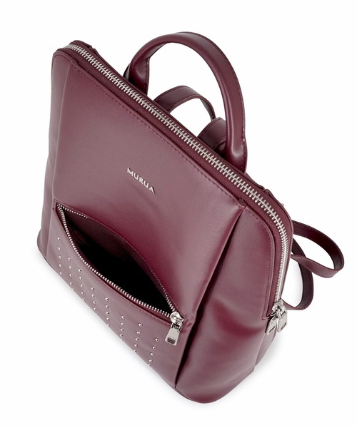 MURUA（ムルーア）の「MURUA(ムルーア)スクエアリュック MR-B1376 スタッズ（バックパック/リュック・レディース・ベージュ/ブラック/ワイン・FREE）」の18枚目の写真