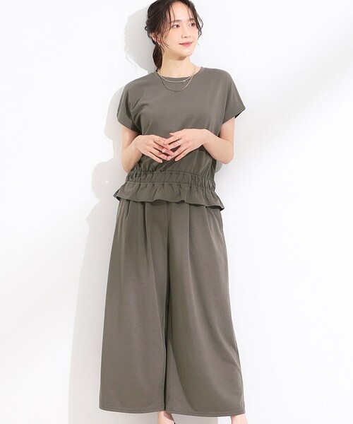 DRESKIP(ドレスキップ)の「【ひんやり/2点セット】コーデに悩まず決まる トップス+ガウチョパンツ(セットアップ・レディース・ブラウン系その他/ブラック/ブルーグリーン・03/02/01/04)」の3枚目の写真