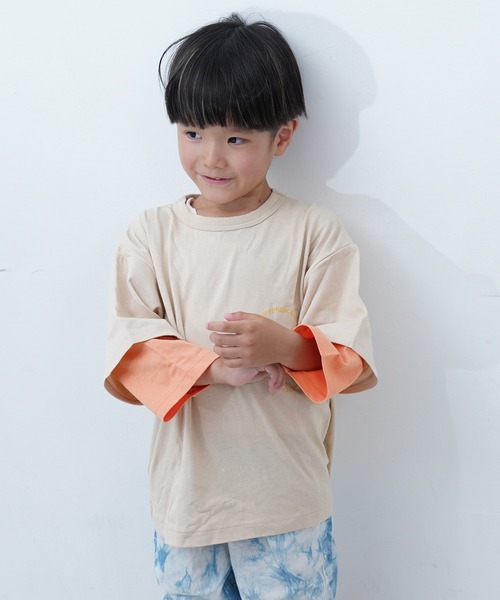 MARKEY'S(マーキーズ)の「レイヤードロンティー(Tシャツ/カットソー・キッズ・オフホワイト/ベージュ/ブラック/ラベンダー・90/100/110/120/130/140/150/80/95)」の3枚目の写真