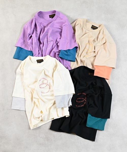 MARKEY'S(マーキーズ)の「レイヤードロンティー(Tシャツ/カットソー・キッズ・オフホワイト/ベージュ/ブラック/ラベンダー・90/100/110/120/130/140/150/80/95)」の21枚目の写真