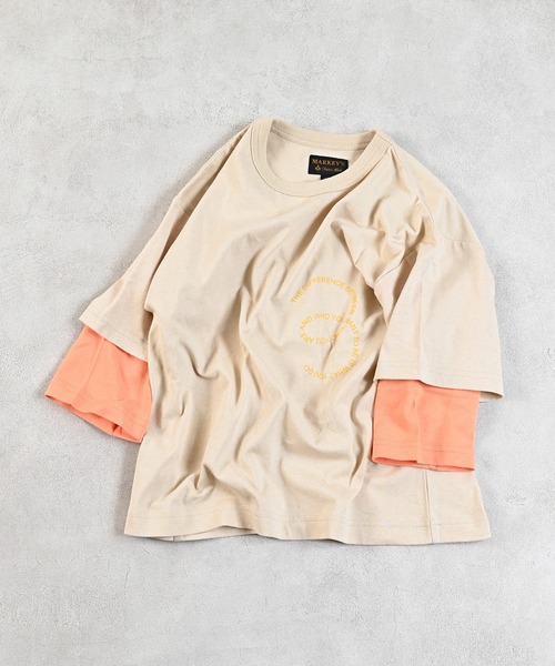 MARKEY'S(マーキーズ)の「レイヤードロンティー(Tシャツ/カットソー・キッズ・オフホワイト/ベージュ/ブラック/ラベンダー・90/100/110/120/130/140/150/80/95)」の15枚目の写真