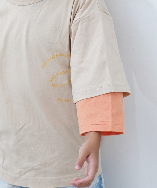 MARKEY'S(マーキーズ)の「レイヤードロンティー(Tシャツ/カットソー・キッズ・オフホワイト/ベージュ/ブラック/ラベンダー・90/100/110/120/130/140/150/80/95)」の16枚目の写真