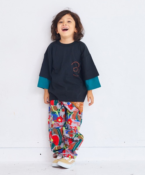 MARKEY'S(マーキーズ)の「レイヤードロンティー(Tシャツ/カットソー・キッズ・オフホワイト/ベージュ/ブラック/ラベンダー・90/100/110/120/130/140/150/80/95)」の10枚目の写真