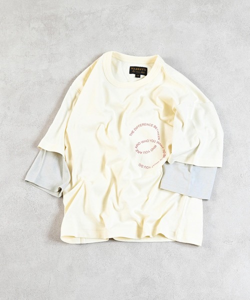 MARKEY'S(マーキーズ)の「レイヤードロンティー(Tシャツ/カットソー・キッズ・オフホワイト/ベージュ/ブラック/ラベンダー・90/100/110/120/130/140/150/80/95)」の22枚目の写真