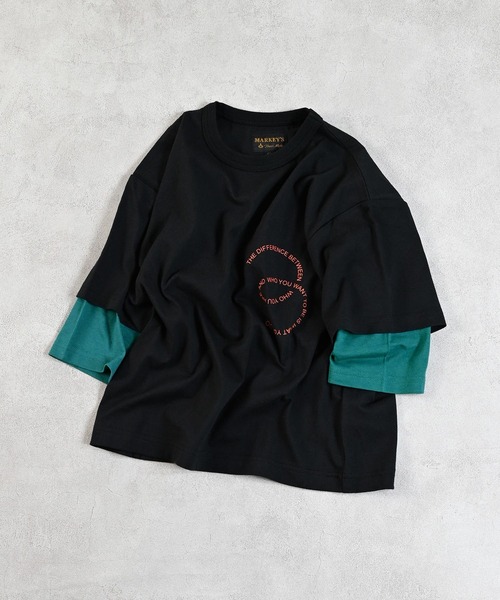 MARKEY'S(マーキーズ)の「レイヤードロンティー(Tシャツ/カットソー・キッズ・オフホワイト/ベージュ/ブラック/ラベンダー・90/100/110/120/130/140/150/80/95)」の9枚目の写真
