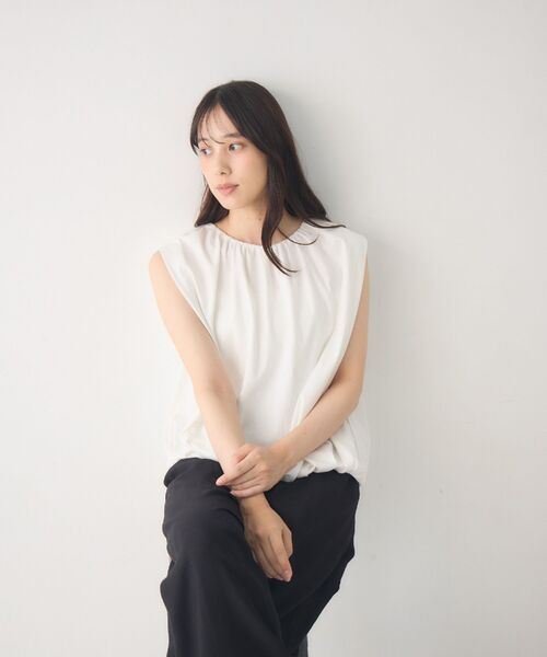 RETRO GIRL(レトロガール)の「ノースリーブゆるTEE(Tシャツ/カットソー・レディース・オフホワイト/ブラック系その他3/チャコールグレー・FREE)」の7枚目の写真