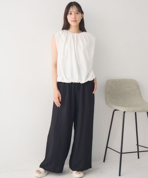 RETRO GIRL(レトロガール)の「ノースリーブゆるTEE(Tシャツ/カットソー・レディース・オフホワイト/ブラック系その他3/チャコールグレー・FREE)」の8枚目の写真