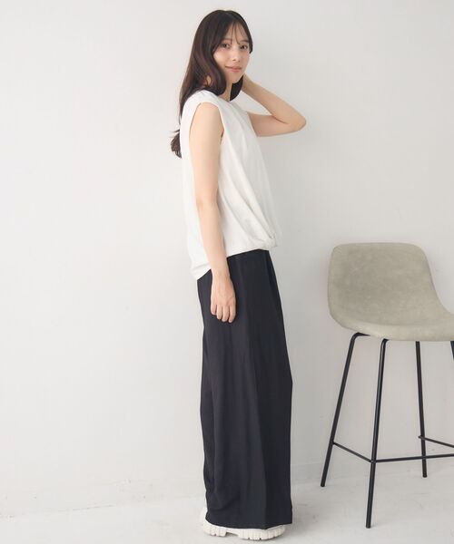 RETRO GIRL(レトロガール)の「ノースリーブゆるTEE(Tシャツ/カットソー・レディース・オフホワイト/ブラック系その他3/チャコールグレー・FREE)」の9枚目の写真