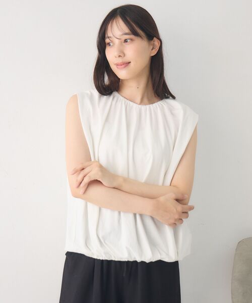 RETRO GIRL(レトロガール)の「ノースリーブゆるTEE(Tシャツ/カットソー・レディース・オフホワイト/ブラック系その他3/チャコールグレー・FREE)」の19枚目の写真