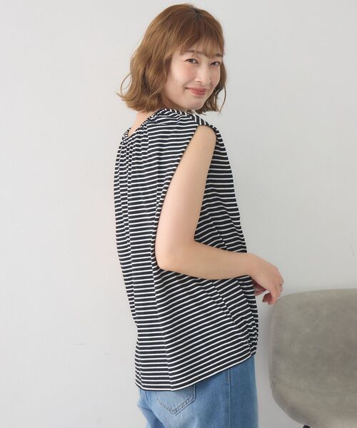 RETRO GIRL(レトロガール)の「ノースリーブゆるTEE(Tシャツ/カットソー・レディース・オフホワイト/ブラック系その他3/チャコールグレー・FREE)」の11枚目の写真