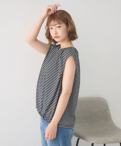 RETRO GIRL(レトロガール)の「ノースリーブゆるTEE(Tシャツ/カットソー・レディース・オフホワイト/ブラック系その他3/チャコールグレー・FREE)」の13枚目の写真