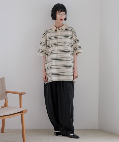 LOWRYS FARM(ローリーズファーム)の「ラガーTEE 579484(Tシャツ/カットソー・レディース・レッド/ベージュ・FREE)」の19枚目の写真