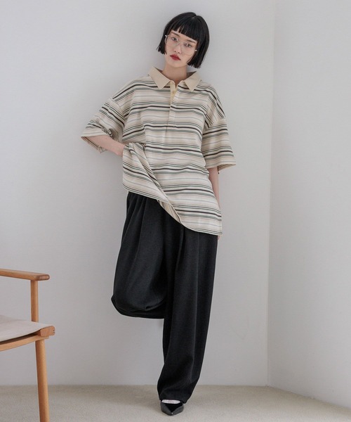 LOWRYS FARM(ローリーズファーム)の「ラガーTEE 579484(Tシャツ/カットソー・レディース・レッド/ベージュ・FREE)」の20枚目の写真