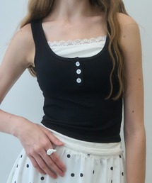 Birthday room(o[XfC[)̃[XtC[h^Ngbv/layered tank top with lace(^Ngbv)