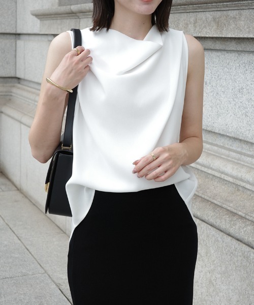 トリアセテートドレープブラウス（シャツ/ブラウス）｜anuans（ア  