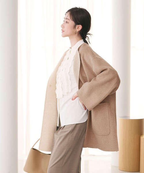 23AW バイカラー リバー ミドルコート バイカラー リバー ミドルコート（ノーカラーコート）｜UNITED