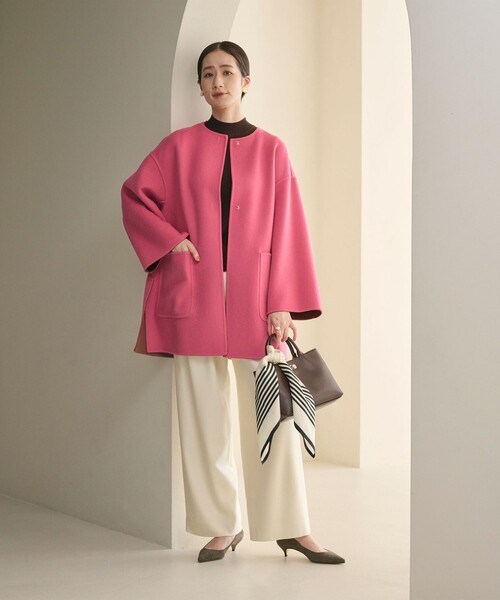 ユナイテッドアローズ　バイカラー　リバー　　ミドルコート　リバーシブル UNITED ARROWS バイカラー リバー ミドルコート - ファッション