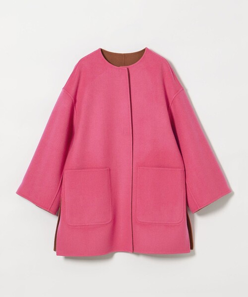 【新品タグ付き】ユナイテッドアローズ C/P バイカラー コート ノーカラー UNITED ARROWS(ユナイテッドアローズ)の「バイカラー