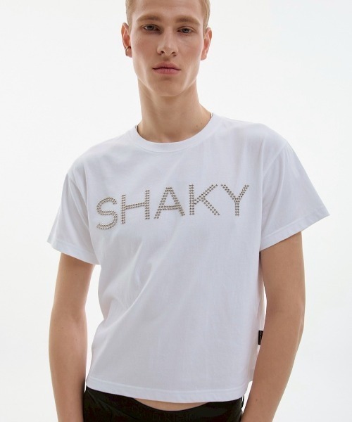ESC STUDIO（イーエスシースタジオ）の「【ESC STUDIO】shaky t-shirt / 【イーエスシースタジオ】シェイキーロゴ半袖Tシャツ（Tシャツ/カットソー・メンズ・ホワイト・M/S）」の8枚目の写真