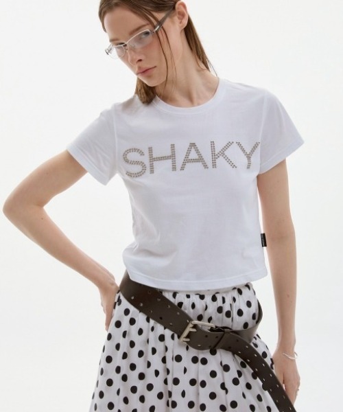 ESC STUDIO（イーエスシースタジオ）の「【ESC STUDIO】shaky t-shirt / 【イーエスシースタジオ】シェイキーロゴ半袖Tシャツ（Tシャツ/カットソー・メンズ・ホワイト・M/S）」の3枚目の写真