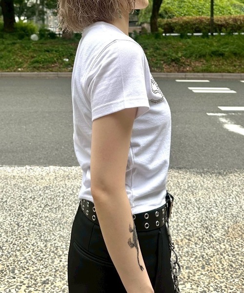 ESC STUDIO（イーエスシースタジオ）の「【ESC STUDIO】shaky t-shirt / 【イーエスシースタジオ】シェイキーロゴ半袖Tシャツ（Tシャツ/カットソー・メンズ・ホワイト・M/S）」の11枚目の写真