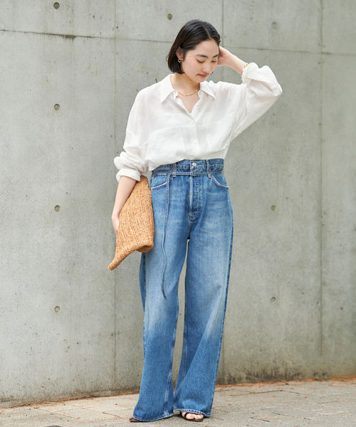 plage（プラージュ）の「《追加》RAMIE LYOCELL CROPPED シャツ 2（シャツ/ブラウス・レディース・ブラウン/ホワイト・FREE）」の8枚目の写真