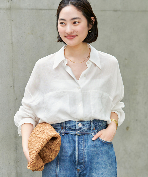 Plage　RAMIE LYOCELL CROPPED シャツ plage（プラージュ）の「RAMIE LYOCELL CROPPED シャツ（シャツ