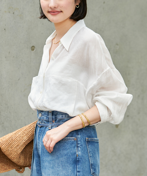 さやち　新品タグ付き　RAMIE LYOCELL CROPPED シャツ 追加》RAMIE LYOCELL CROPPED シャツ 2（シャツ/ブラウス